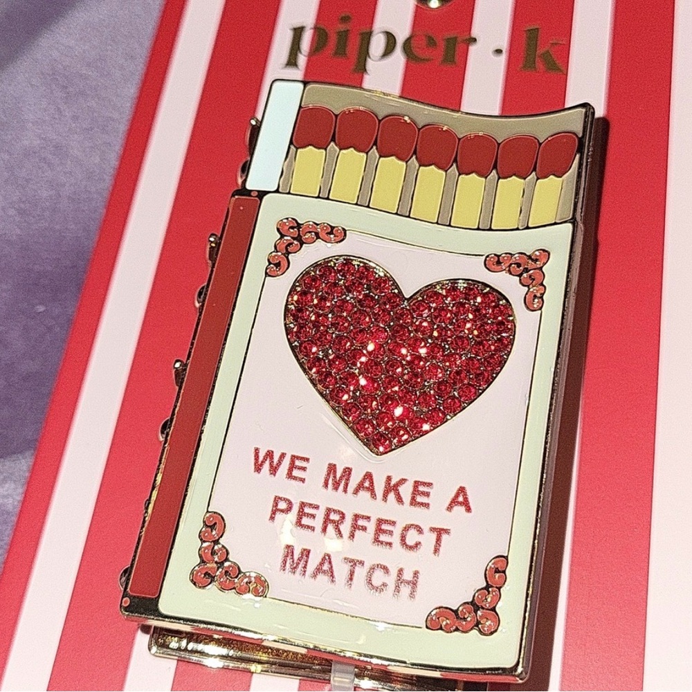NWT Piper K Valentine Claw Clip “We Make a Perfect Match”